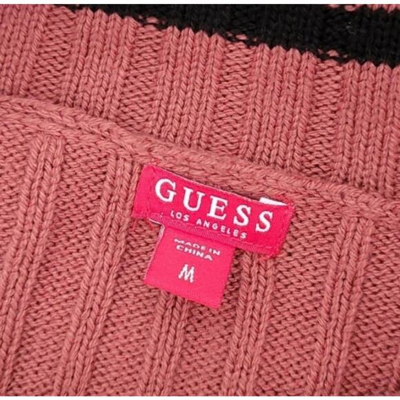 Guess Cropped Cowl Neck Striped Sweater M - Picture 11 of 13